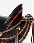 Hilason Western Horse Ranch Roping American Leather Wade Saddle Dark Brown