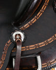 Hilason Western Horse Ranch Roping American Leather Wade Saddle Dark Brown