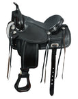 HILASON Western Horse Saddle American Leather Flex Tree Trail & Pleasure Black