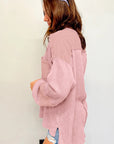 Noa Exposed Seam Patchwork Bubble Sleeve Waffle Knit Top