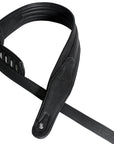 Leather Guitar Bass Strap 3.25" Dual Padded Black By Great American