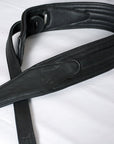 Leather Guitar Bass Strap 3.25" Dual Padded Black By Great American