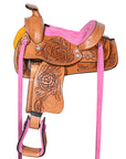 8 In Kids Youth Children Miniature Pony Saddle Leather Pleasure Western Comfytack