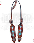 Hilason Western Horse One Ear Headstall Bridle American Leather Turquoise