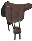 Hilason Horse Bareback Saddle Pad Anti Slip Base Suede Leather Brown