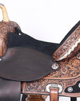 Hilason Western Horse Treeless Trail Barrel American Leather Saddle