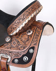 Hilason Western Horse Treeless Trail Barrel American Leather Saddle