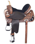 Hilason Western Horse Treeless Trail Barrel American Leather Saddle