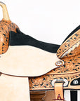 Hilason Western Horse Treeless Trail Barrel American Leather Saddle