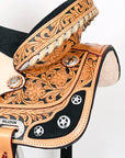 Hilason Western Horse Treeless Trail Barrel American Leather Saddle