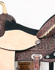 Hilason Western Horse Treeless Trail Barrel American Leather Saddle