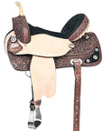 Hilason Western Horse Treeless Trail Barrel American Leather Saddle