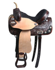 Hilason Western Horse Treeless Trail Barrel American Leather Saddle