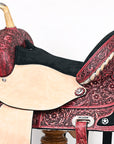 Hilason Western Horse Treeless Trail Barrel American Leather Saddle