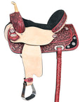 Hilason Western Horse Treeless Trail Barrel American Leather Saddle