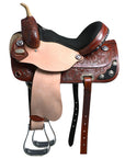 Hilason Western Horse Treeless Trail Barrel American Leather Saddle