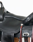 HILASON Western Horse Saddle American Leather Flex Tree Trail & Pleasure Black