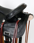 HILASON Western Horse Saddle American Leather Flex Tree Trail & Pleasure Black