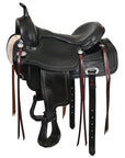 HILASON Western Horse Saddle American Leather Flex Tree Trail & Pleasure Black