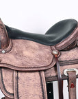 HILASON Western Horse Saddle American Leather Flex Tree Trail & Pleasure Brown