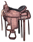 HILASON Western Horse Saddle American Leather Flex Tree Trail & Pleasure Brown
