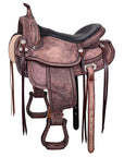 HILASON Western Horse Saddle American Leather Flex Tree Trail & Pleasure Antique Brown