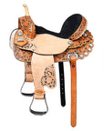 17 In HILASON Western Horse Saddle American Leather Flex Tree Trail & Pleasure Rough Out