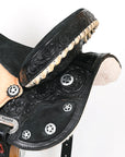 Flex Tree Western Horse Saddle American Leather Trail Barrel Black By Hilason