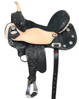Flex Tree Western Horse Saddle American Leather Trail Barrel Black By Hilason