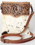 American Darling ADBGS131A Crossbody Hand Tooled Hair-On Genuine Leather Women Bag Western Handbag Purse