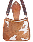 American Darling ADBGS101BRW Hobo Hand Tooled Hair On Genuine Leather Women Bag Western Handbag Purse