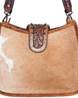 American Darling ADBGS101BRW Hobo Hand Tooled Hair On Genuine Leather Women Bag Western Handbag Purse