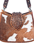 American Darling ADBGS101BRW Hobo Hand Tooled Hair On Genuine Leather Women Bag Western Handbag Purse