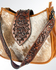 American Darling ADBGS101TAW Hobo Hand Tooled Hair On Genuine Leather Women Bag Western Handbag Purse