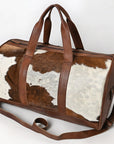 American Darling ADBGS174BRW Duffel Hair On Genuine Leather Women Bag Western Handbag Purse