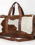 American Darling ADBGS174BRW Duffel Hair On Genuine Leather Women Bag Western Handbag Purse