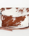 American Darling ADBGS178BRW Envelope Hair On Genuine Leather Women Bag Western Handbag Purse