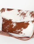 American Darling ADBGS178BRW Envelope Hair On Genuine Leather Women Bag Western Handbag Purse