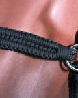 Hilason Flat Braided Paracord Horse Headstall Bridle Black W/ Crystals