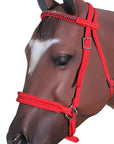 Hilason Flat Braided Paracord Horse Headstall Bridle Black W/ Crystals