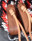 5/8 in x 8 ft HILASON Poly Roper Reins Scissor Snap Black & Red & White