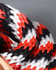 5/8 in x 8 ft HILASON Poly Roper Reins Scissor Snap Black & Red & White
