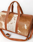 American Darling ADBGS174TAW Duffel Hair On Genuine Leather Women Bag Western Handbag Purse