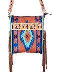 American Darling ADBG211 Large Crossbody Hand Tooled Saddle Blanket Genuine Leather Women Bag Western Handbag Purse