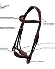 ExionPro Broad Wave Shape Designer Fancy Dressage Bridle & Web Reins