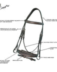 ExionPro Designer Fancy Stitched Bridle with Flash and Rubber Reins