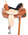 Hilason Western Horse Treeless Saddle American Leather Trail Barrel Tack