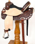 HILASON Western Genuine Leather Horse Saddle With Headstall & Breast Collar Tack Set