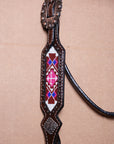 Hilason Western Horse One Ear Headstall Bridle American Leather Beaded