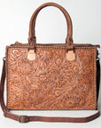 American Darling Briefcase Hand Tooled Genuine Leather Women Bag Western Handbag Purse
